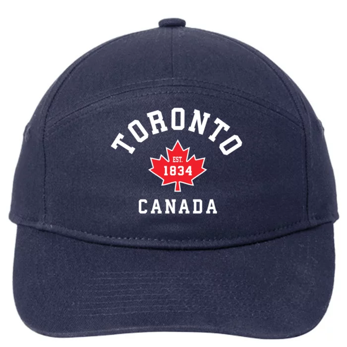 Toronto Canada Funny Gift Canadian Flag Maple Leaf Gift 7-Panel Snapback Hat