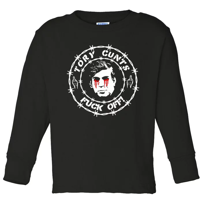 Tory Cunts Fuck Off Toddler Long Sleeve Shirt