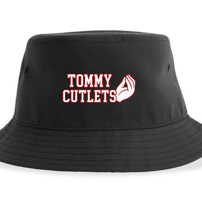 Tommy Cutlets Football Quarterback NY Italian Hand Gesture Sustainable Bucket Hat