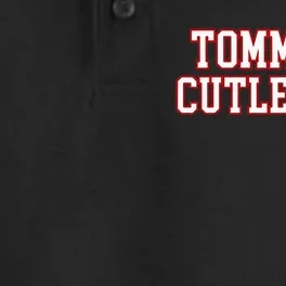 Tommy Cutlets Football Quarterback NY Italian Hand Gesture Dry Zone Grid Performance Polo