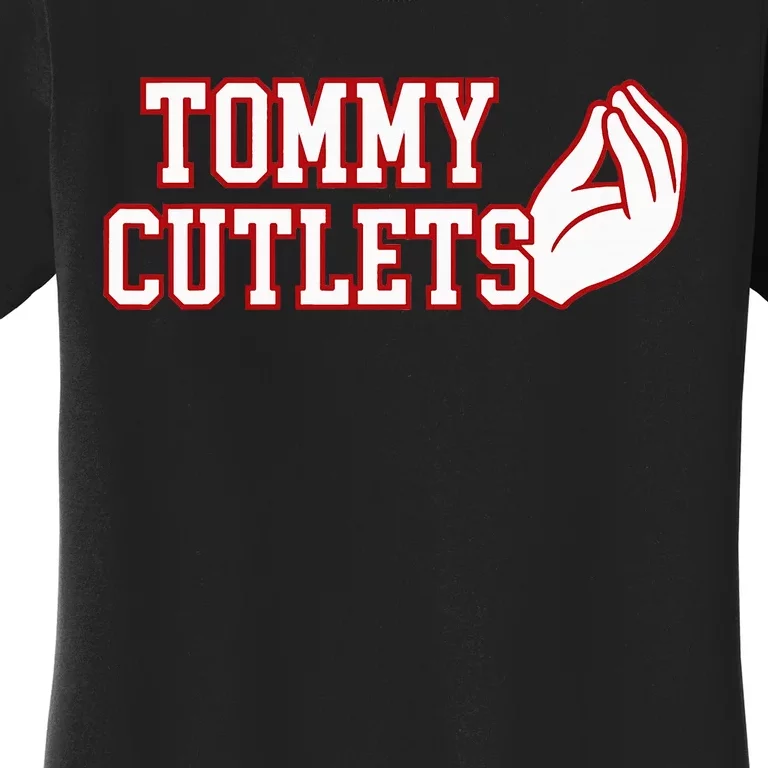 Tommy Cutlets Football Quarterback NY Italian Hand Gesture Women's T-Shirt