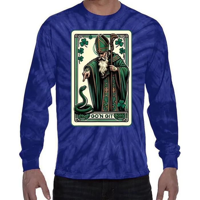 Tarot Card Funny St Patricks Day Gon Git St Patrick Tie-Dye Long Sleeve Shirt