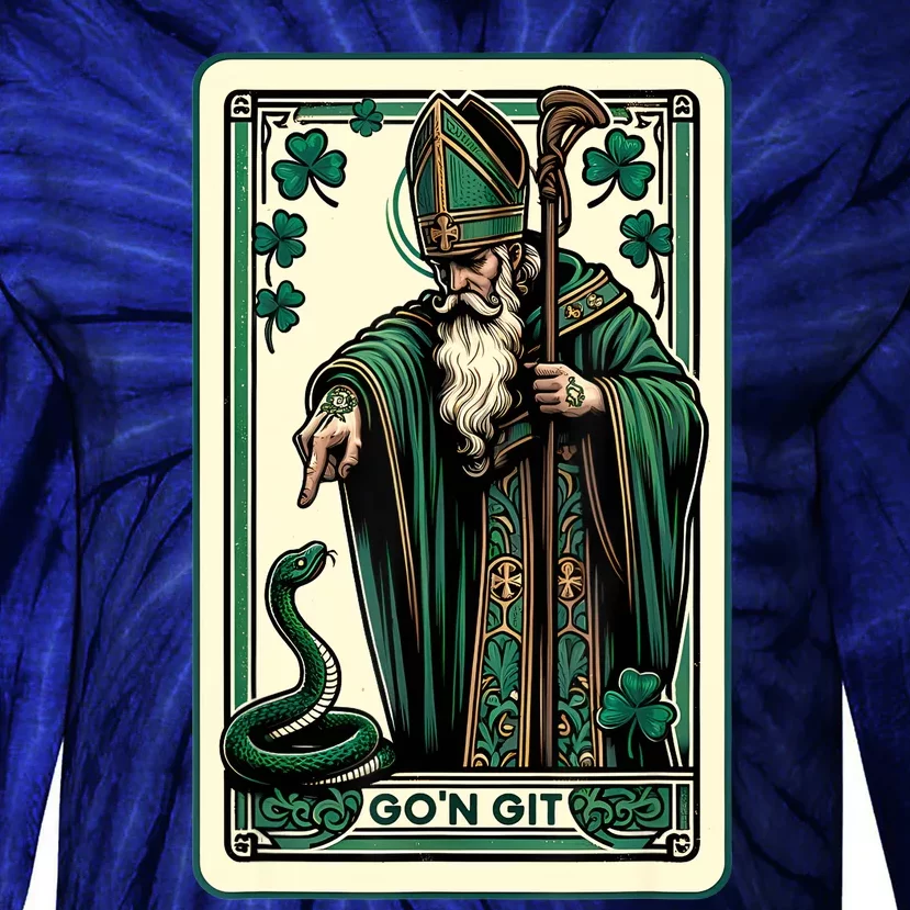 Tarot Card Funny St Patricks Day Gon Git St Patrick Tie-Dye Long Sleeve Shirt