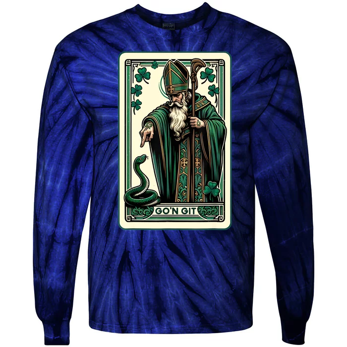 Tarot Card Funny St Patricks Day Gon Git St Patrick Tie-Dye Long Sleeve Shirt