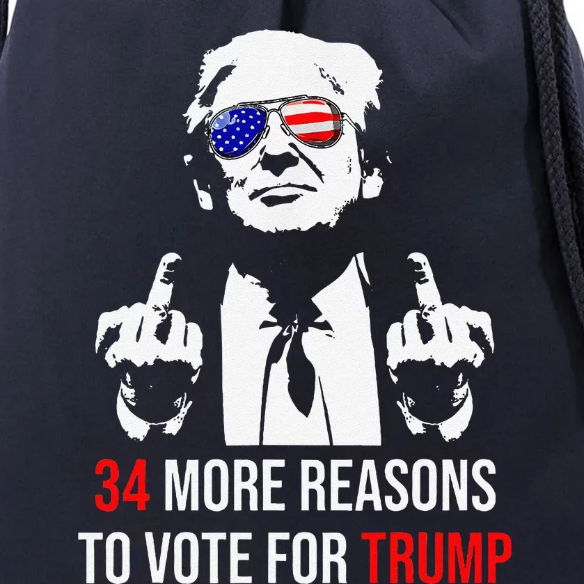 Trump Convicted Felon 34 More Reasons To Vote For Trump Drawstring Bag