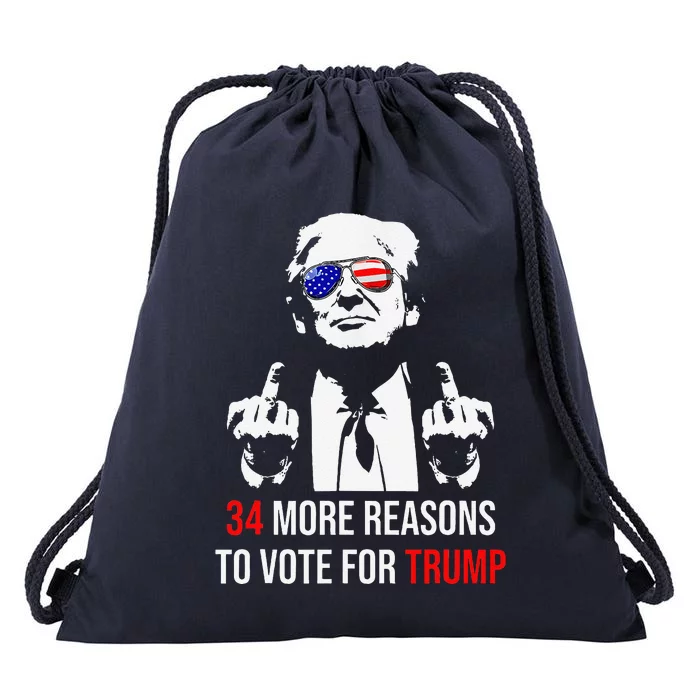 Trump Convicted Felon 34 More Reasons To Vote For Trump Drawstring Bag