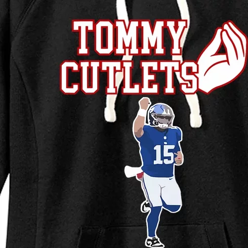 Tommy Cutlets Football Quarterback Ny Italian Hand Gesture Women's Fleece Hoodie