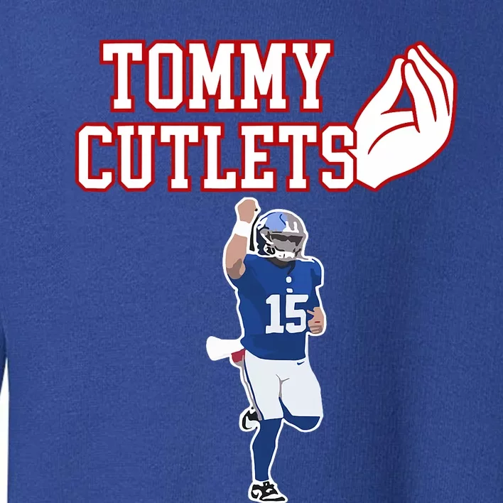 Tommy Cutlets Football Quarterback Ny Italian Hand Gesture Toddler Sweatshirt