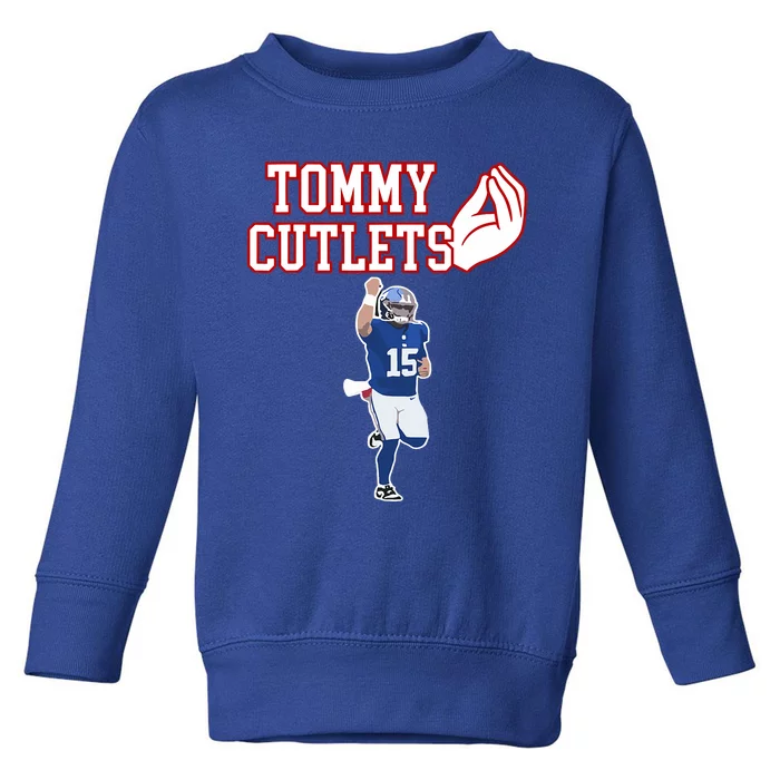 Tommy Cutlets Football Quarterback Ny Italian Hand Gesture Toddler Sweatshirt