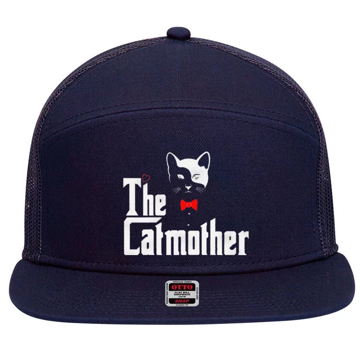 The Catmother Funny Cat Mom Gifts Father Of Cats. 7 Panel Mesh Trucker Snapback Hat