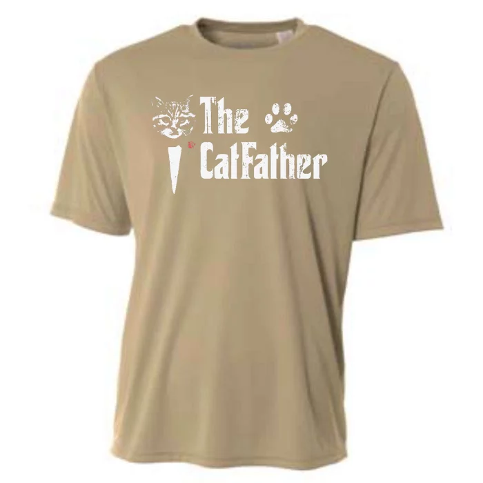 The Catfather Funny Fathers Day Gift For Cat Daddy Cooling Performance Crew T-Shirt