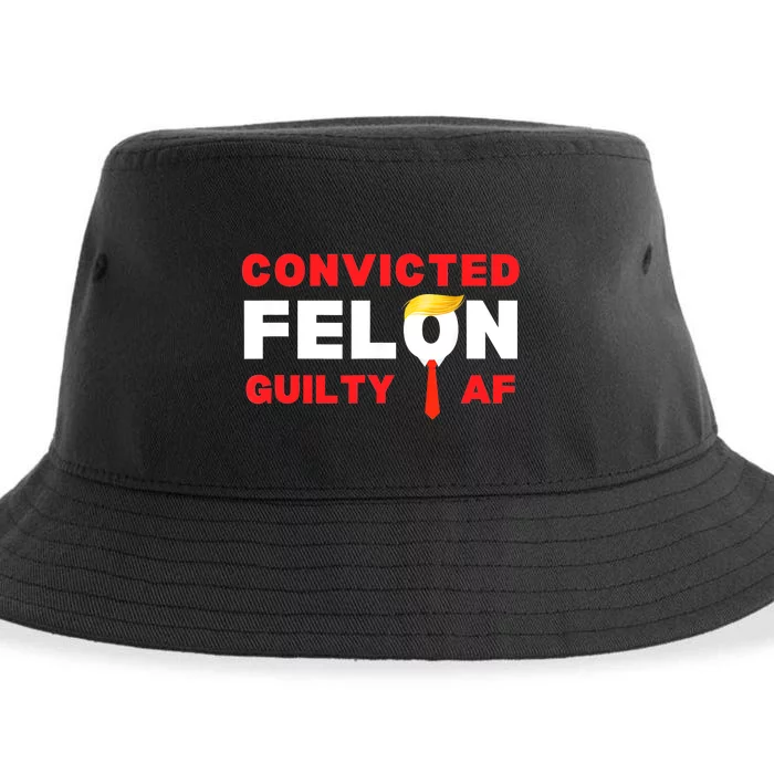 Trump Convicted Felon Guilty Af Lock Him Up Trump For Prison Sustainable Bucket Hat