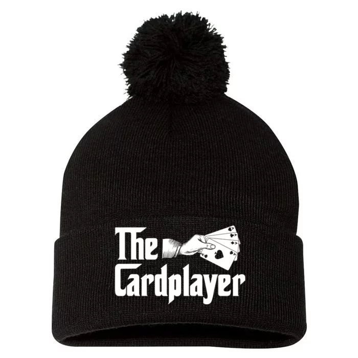 The Cardplayer Funny Poker Card Player Casino Gambler Pom Pom 12in Knit Beanie