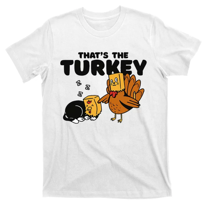 Thanksgiving Cat Funny Fake Cat Thanksgiving Turkey T-Shirt