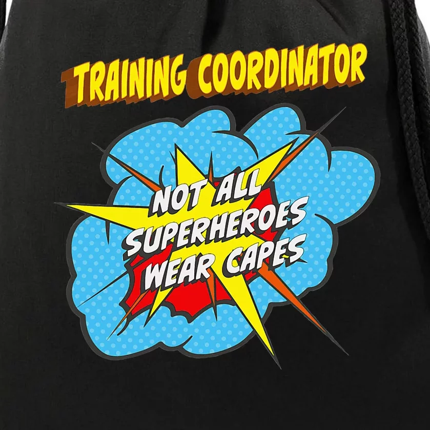 Training Coordinator Funny Superhero Job Drawstring Bag