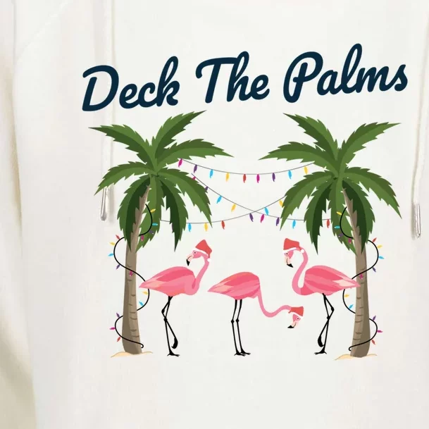 Tropical Christmas Florida Flamingo Deck The Palms Gift Womens Funnel Neck Pullover Hood