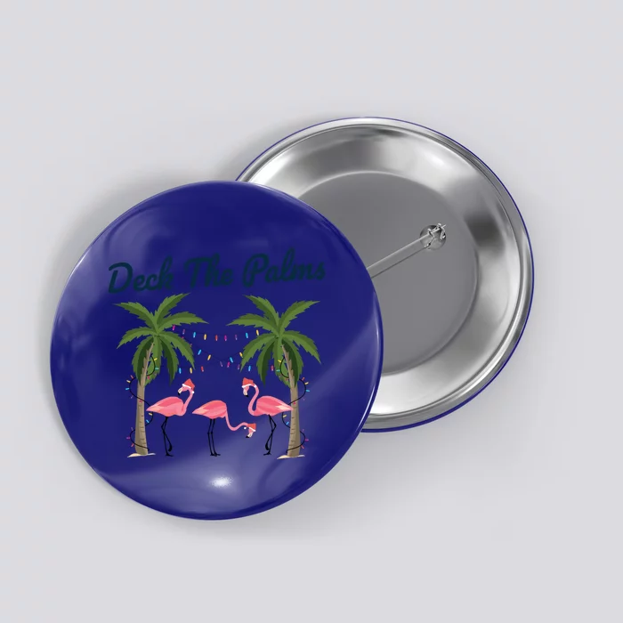 Tropical Christmas Florida Flamingo Deck The Palms Gift Button