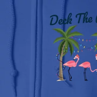 Tropical Christmas Florida Flamingo Deck The Palms Gift Full Zip Hoodie