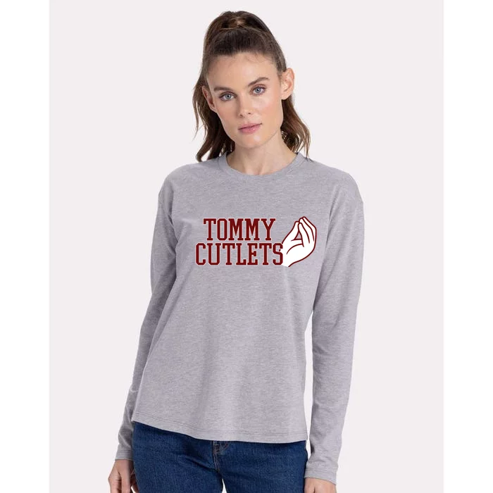 Tommy Cutlets Football Quarterback Italian Hand Womens Cotton Relaxed Long Sleeve T-Shirt