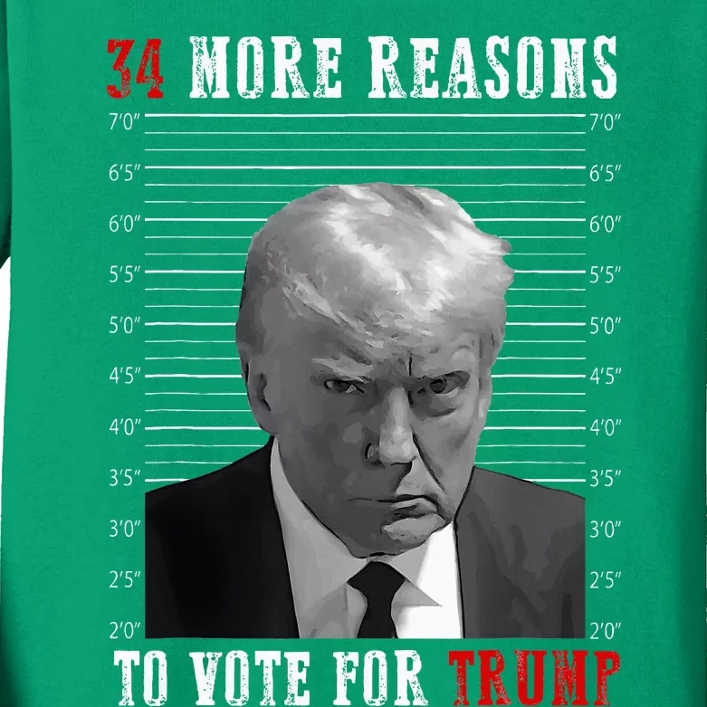 Trump Convicted Felon 34 More Reasons To Vote Kids Long Sleeve Shirt