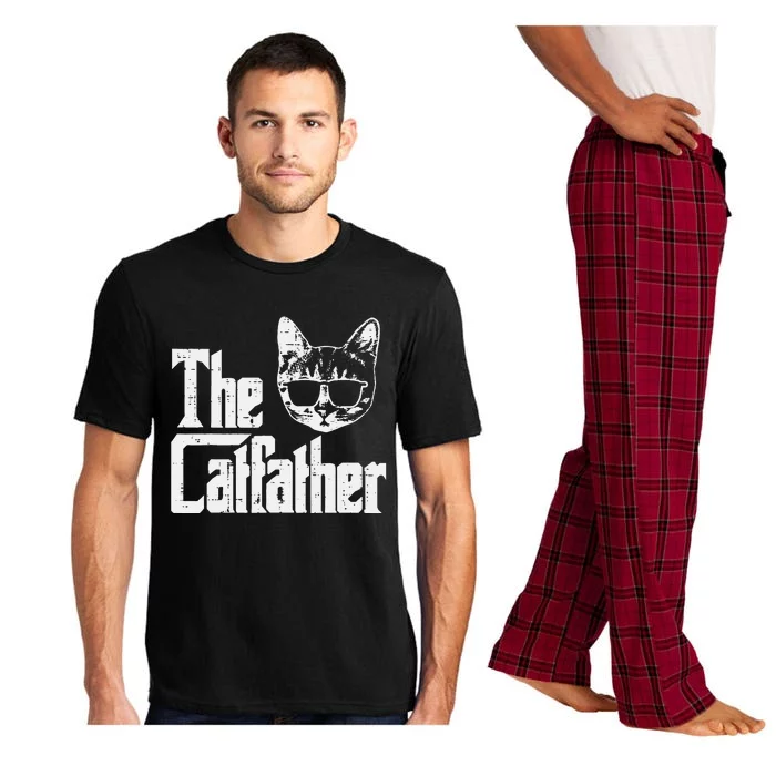 The Catfather Funny Cat Dad Fathers Day Movie Pun Papa Pajama Set