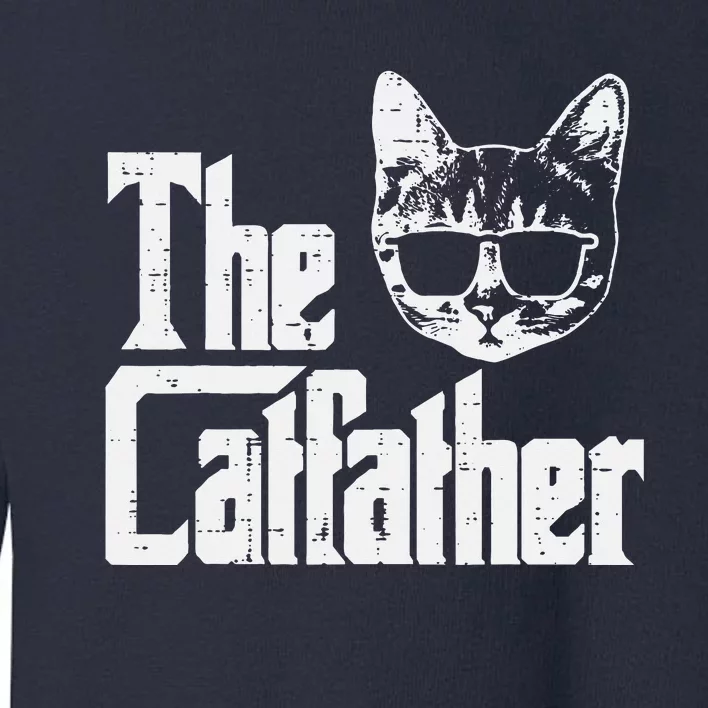 The Catfather Funny Cat Dad Fathers Day Movie Pun Papa Toddler Sweatshirt