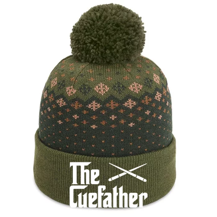 The Cue Father Funny Pool Billiards Player Gift The Baniff Cuffed Pom Beanie