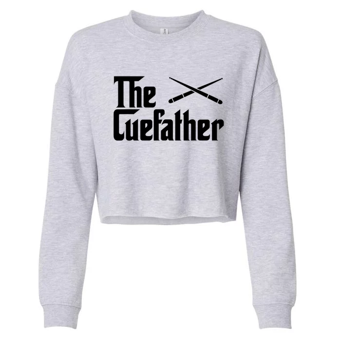 The Cue Father Funny Pool Billiards Player Gift Cropped Pullover Crew