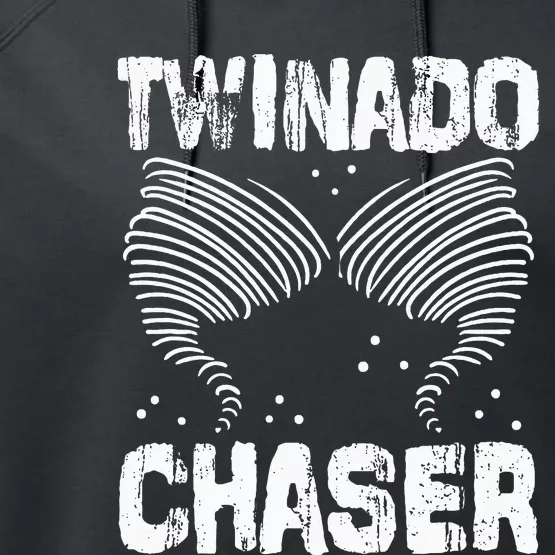 Twinado Chaser Funny Mom Dad Twin Parents Performance Fleece Hoodie