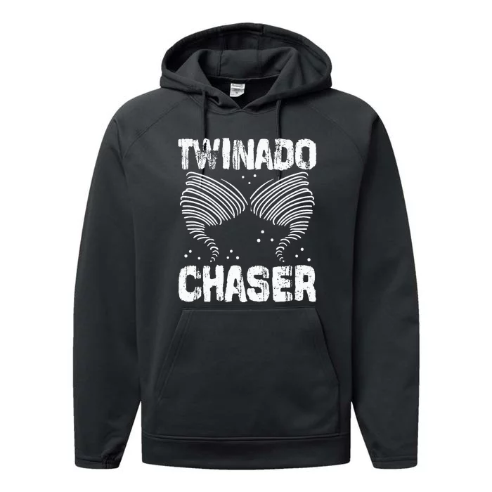 Twinado Chaser Funny Mom Dad Twin Parents Performance Fleece Hoodie