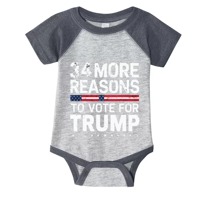 Trump Convicted Felon 34 More Reasons To Vote Infant Baby Jersey Bodysuit