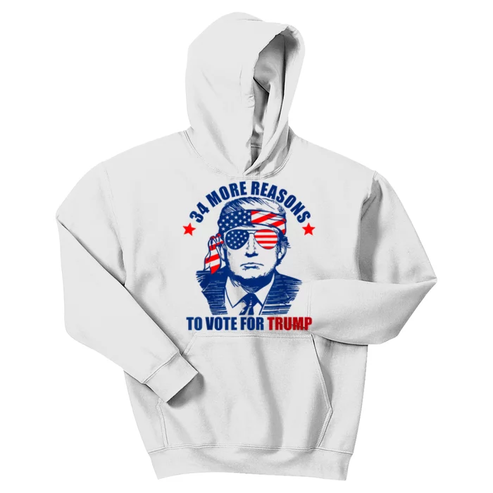 Trump Convicted Felon 34 More Reasons To Vote For Trump Kids Hoodie