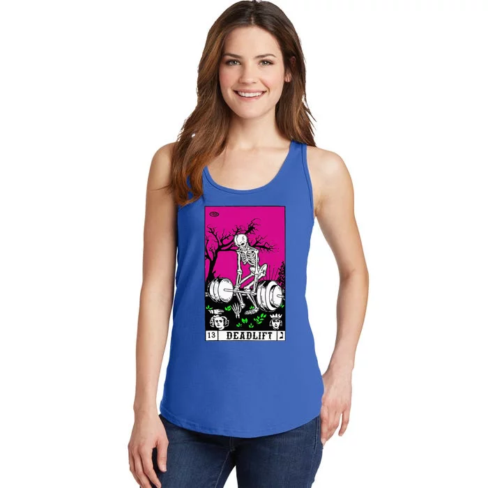 Tarot Card Funny Gym Deadlifts Workout Occult Reading Reader Ladies Essential Tank