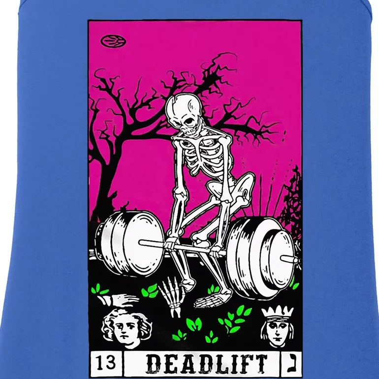 Tarot Card Funny Gym Deadlifts Workout Occult Reading Reader Ladies Essential Tank