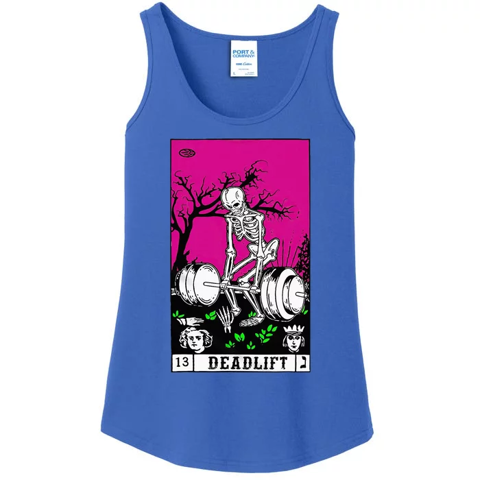 Tarot Card Funny Gym Deadlifts Workout Occult Reading Reader Ladies Essential Tank