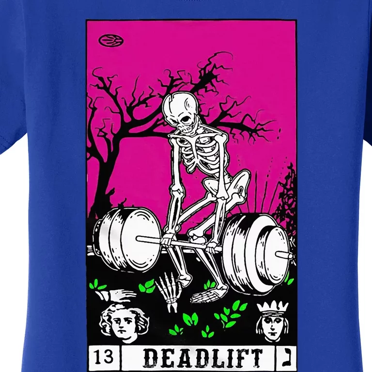 Tarot Card Funny Gym Deadlifts Workout Occult Reading Reader Women's T-Shirt