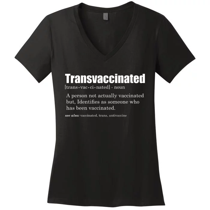 Transvaccinated Classic Funny Definition Meaning Women's V-Neck T-Shirt