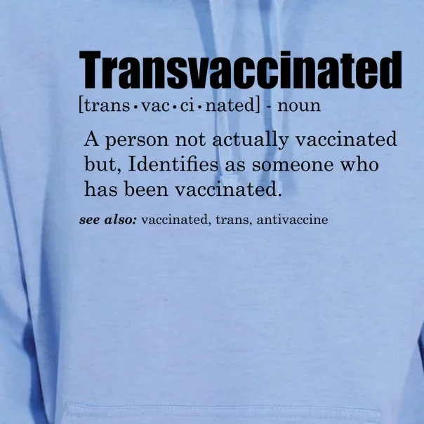 Transvaccinated Classic Funny Definition Meaning Unisex Surf Hoodie