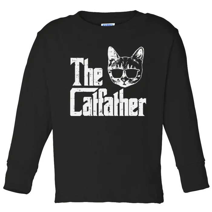 The Cat Father Funny Cat Dad Movie Pun Papa Toddler Long Sleeve Shirt