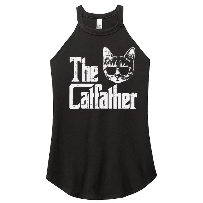 The Cat Father Funny Cat Dad Movie Pun Papa Women’s Perfect Tri Rocker Tank