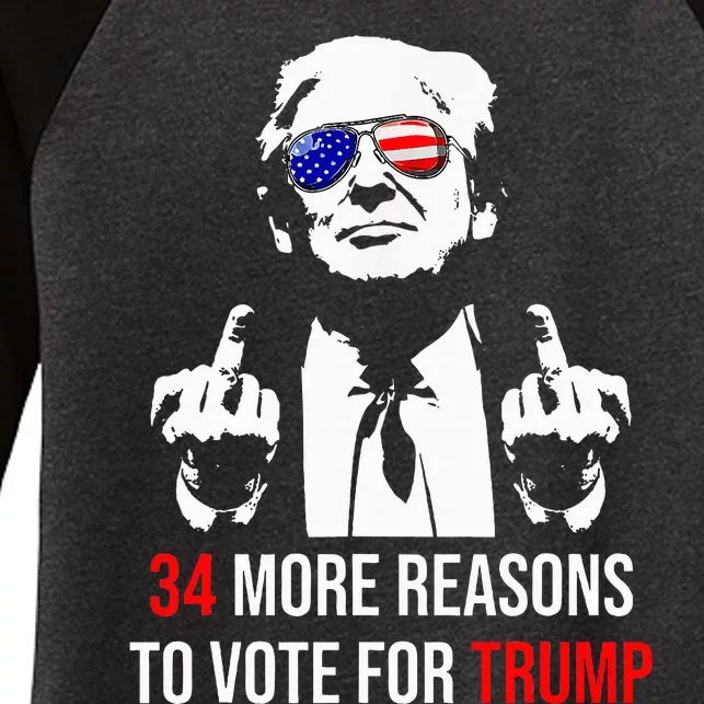 Trump Convicted Felon 34 More Reasons To Vote For Trump Women's Tri-Blend 3/4-Sleeve Raglan Shirt