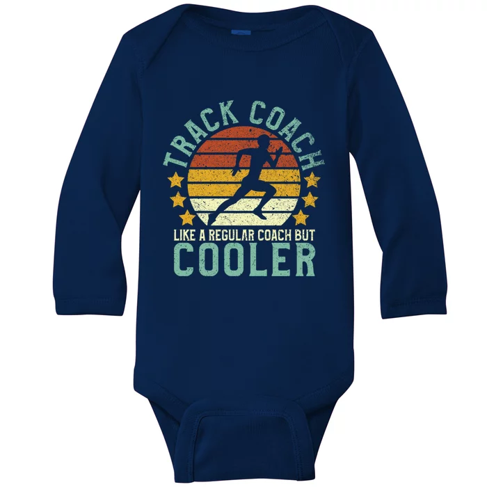 Track Coach | Funny Track and Field Running Coach Gift Baby Long Sleeve Bodysuit