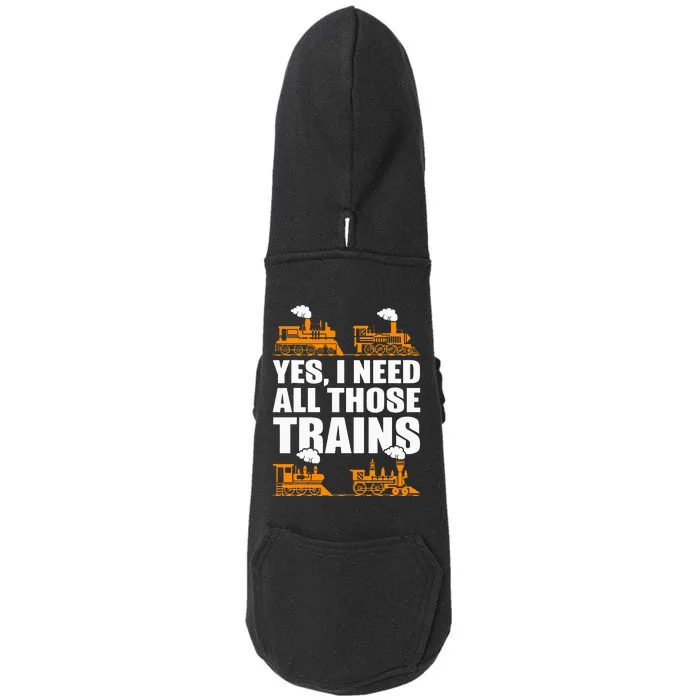 Train Collector Funny Model Train Doggie 3-End Fleece Hoodie