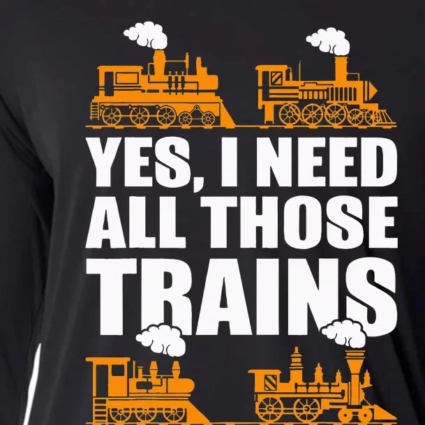 Train Collector Funny Model Train Cooling Performance Long Sleeve Crew