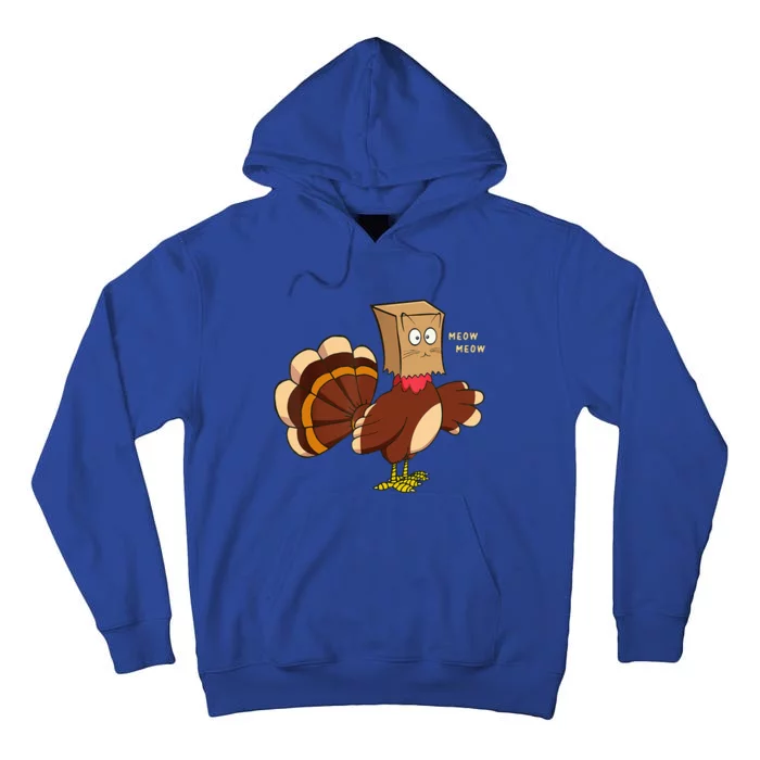 Thanksgiving Cat Funny Fake Cat Turkey Meow Thanksgiving Tall Hoodie