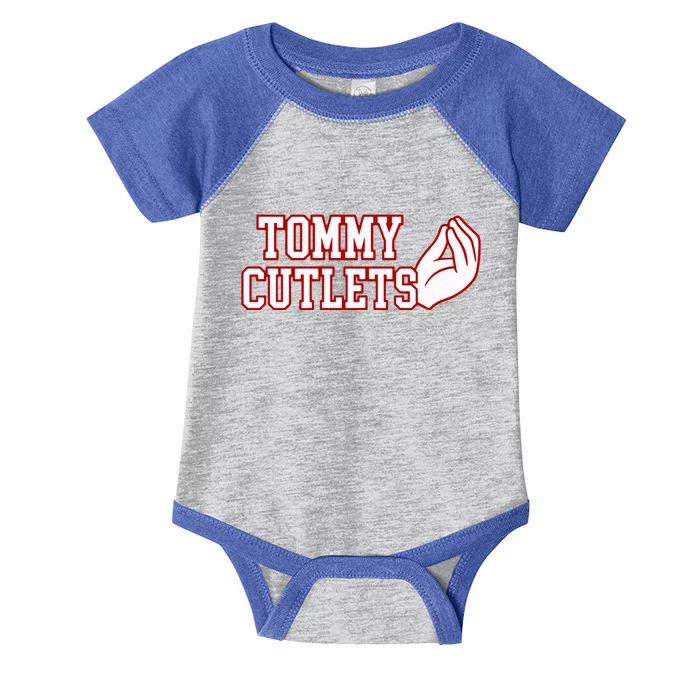 Tommy Cutlets Football Quarterback Ny Italian Hand Gesture Infant Baby Jersey Bodysuit