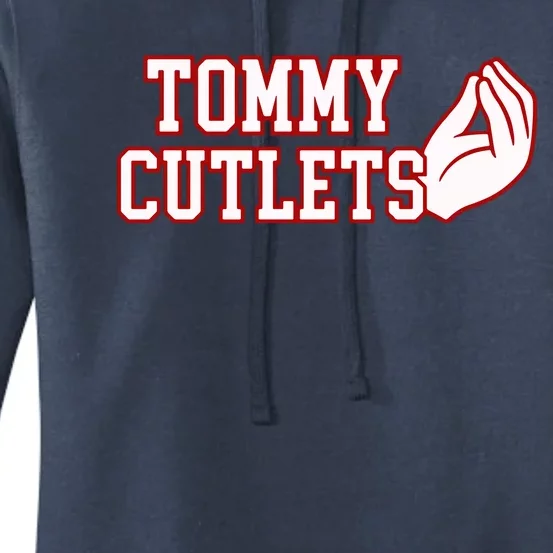 Tommy Cutlets Football Quarterback Ny Italian Hand Gesture Women's Pullover Hoodie