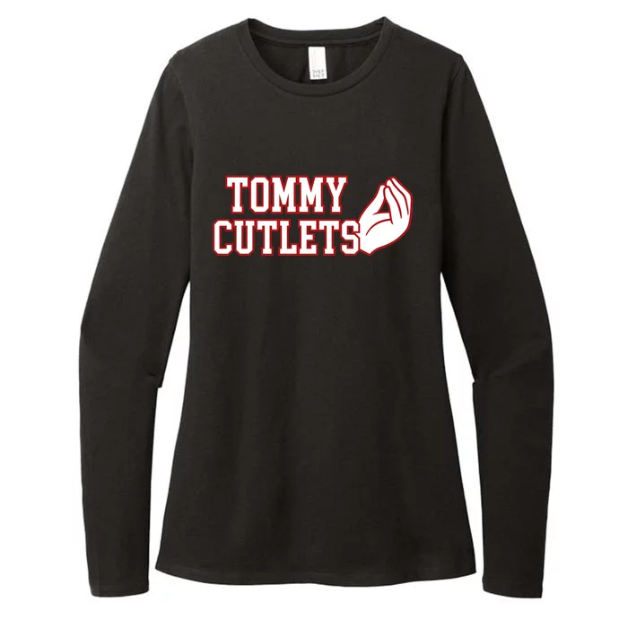 Tommy Cutlets Football Quarterback Ny Italian Hand Gesture Womens CVC Long Sleeve Shirt