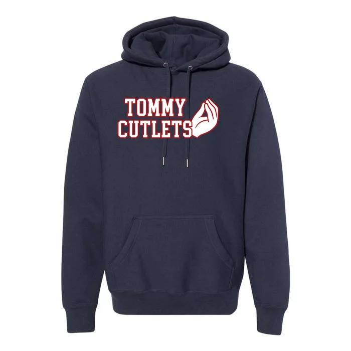 Tommy Cutlets Football Quarterback Ny Italian Hand Gesture Premium Hoodie