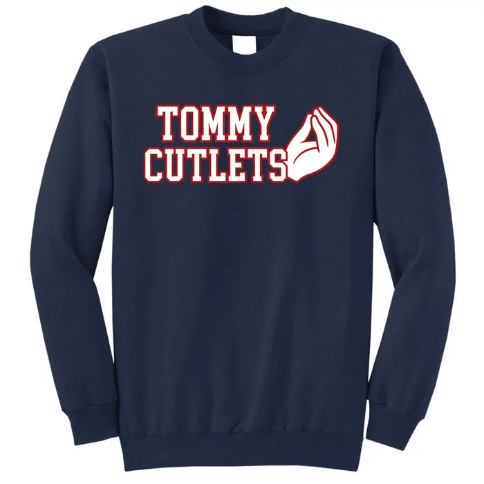 Tommy Cutlets Football Quarterback Ny Italian Hand Gesture Tall Sweatshirt